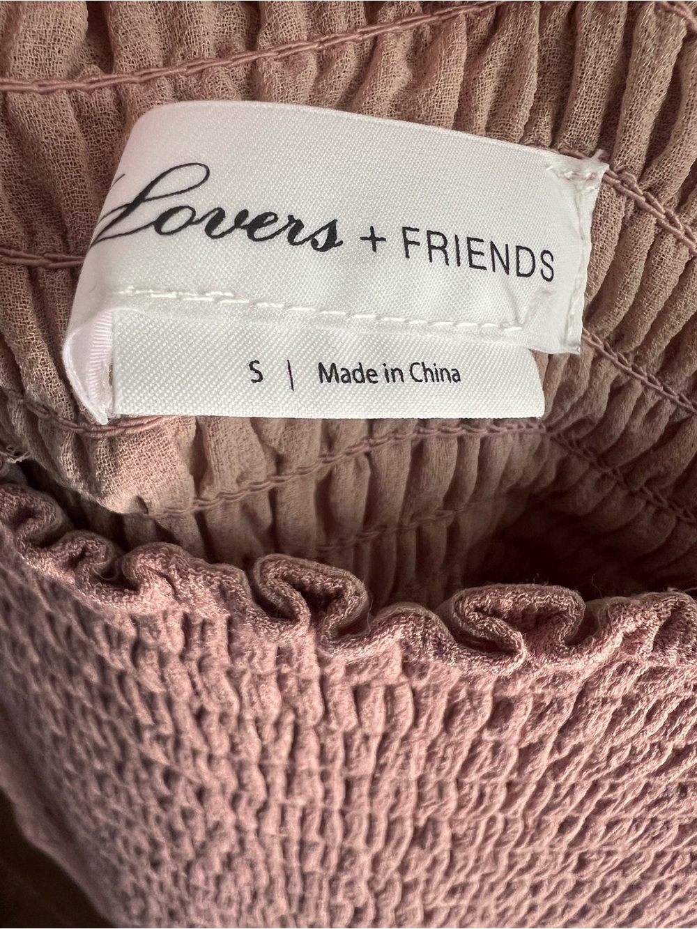 Lovers + Friends Dusty Rose Smocked self-tie strap Jumpsuit - Picture 4 of 4